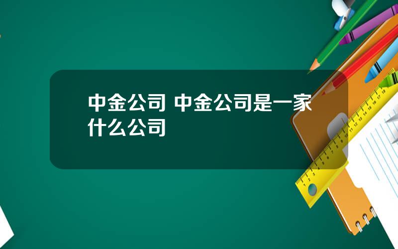 中金公司 中金公司是一家什么公司